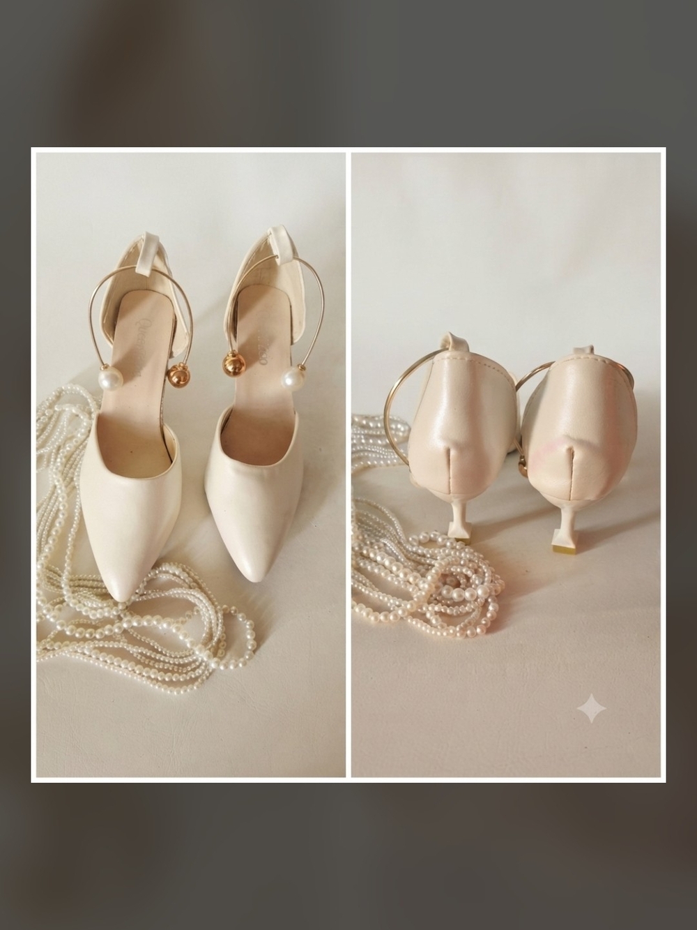 Queen Zoo Beige Pointed-Toe Pumps, 1.5 Inch Kitten Heel, Size 9